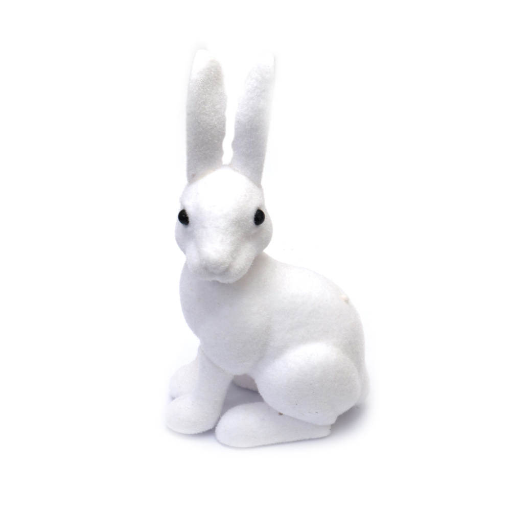 Decorative Rabbit Covered with White Moss 140x245x97 mm - 1 piece