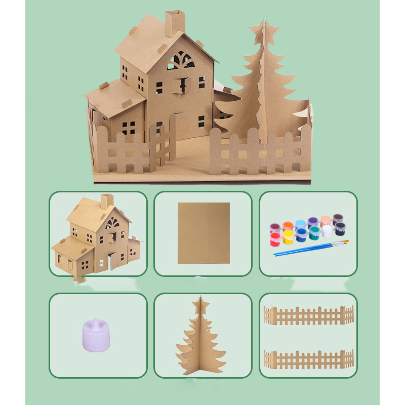 Build-and-Colour Cardboard House Kit, SDXWTZ009