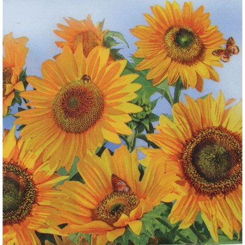 Napkin for Decoration Decoupage Sunflowers 3-ply , 33x33cm, 1 piece