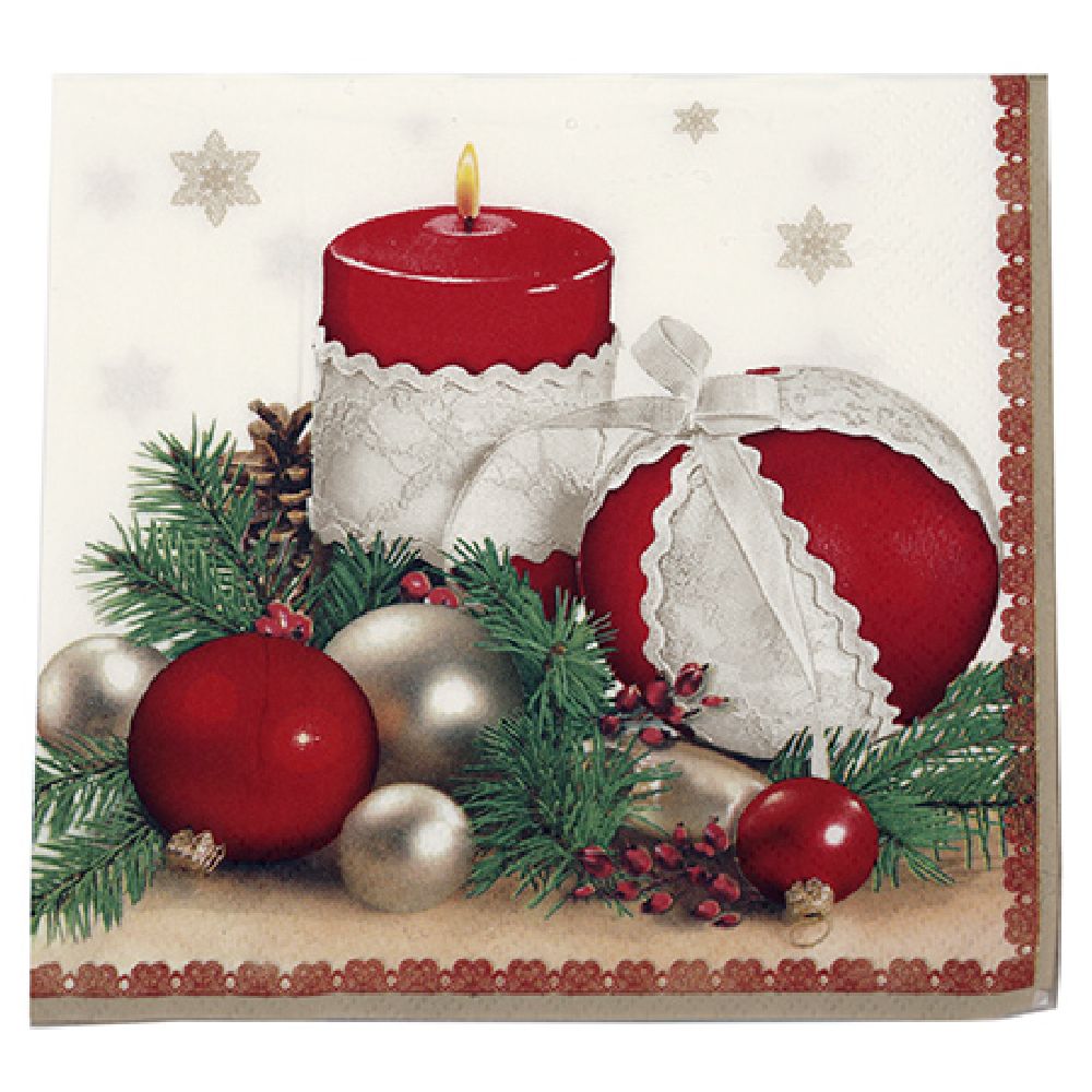 Napkin for Decoration Decoupage Christmas  3-ply , 33x33cm, 1 piece