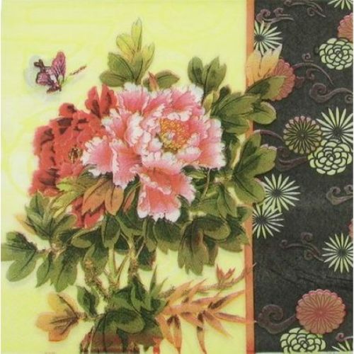 Napkin for Decoration Decoupage Flowers 2-ply, 33x33cm, 1 piece