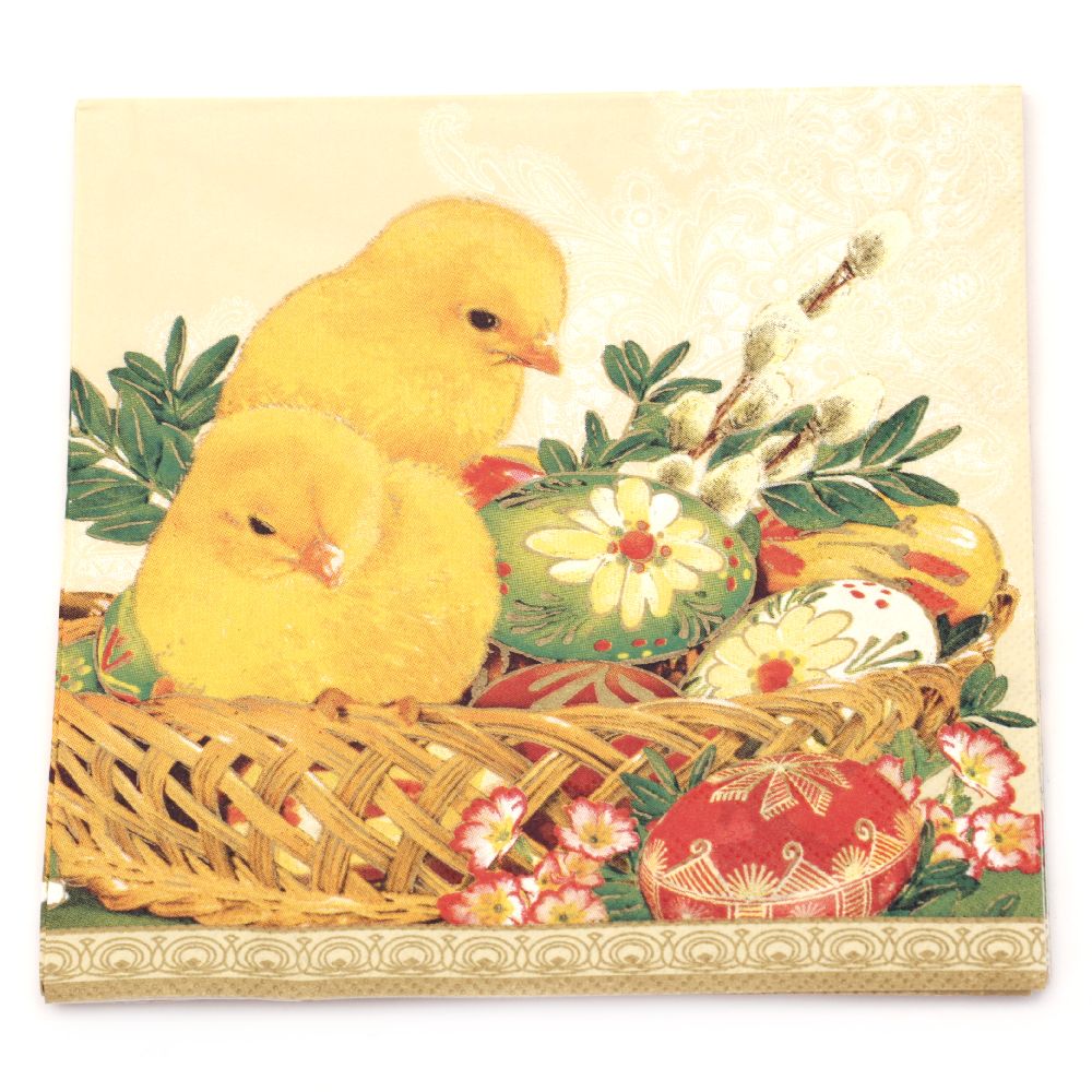 Three-ply Decoupage Napkin for Easter Decoration / 33x33 cm - 1 piece