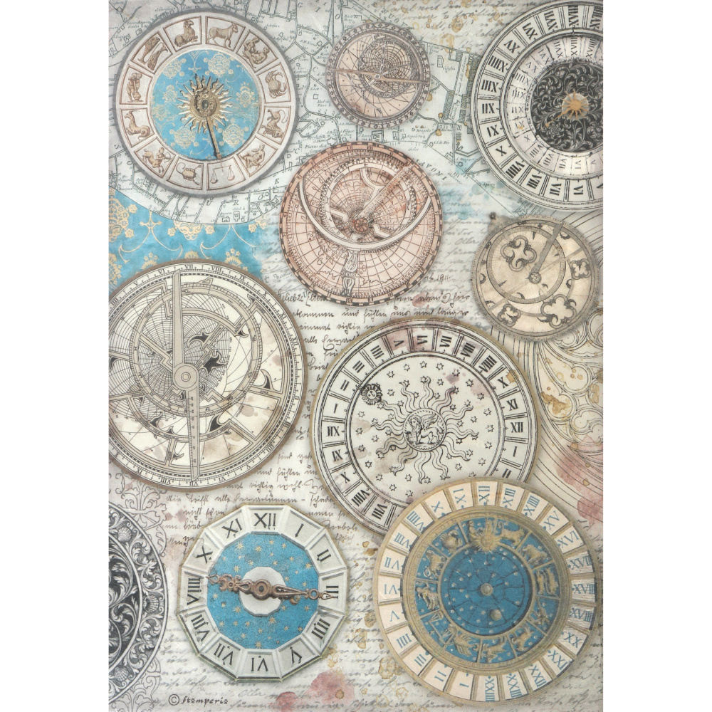 Хартия за декупаж оризова ръчна STAMPERIA   Venice City of Art zodiac  A4