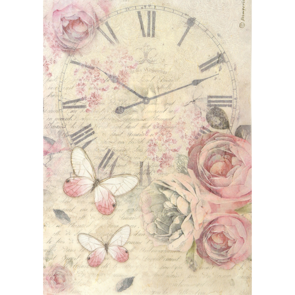 ДЕКУПАЖНА ОРИЗОВА ХАРТИЯ А4 STAMPERIA SHABBY ROSE