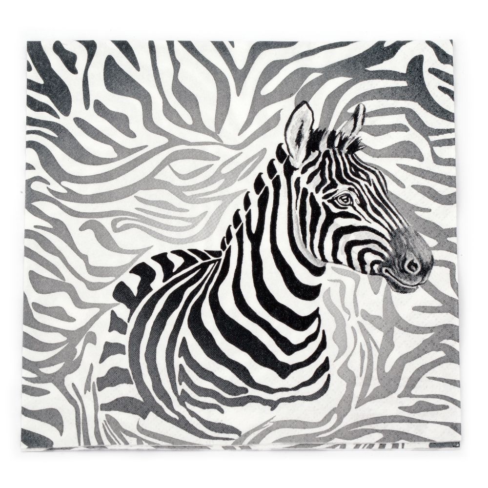 Napkin HOME FASHION 33x33 cm three-layer Zebra -1 piece