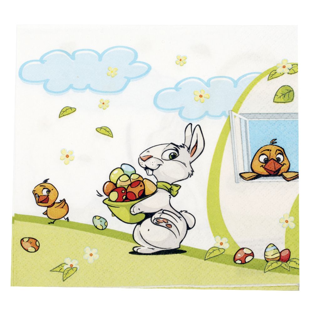 Napkin HOME FASHION 33x33 cm three-layer Get the Easter Eggs -1 piece