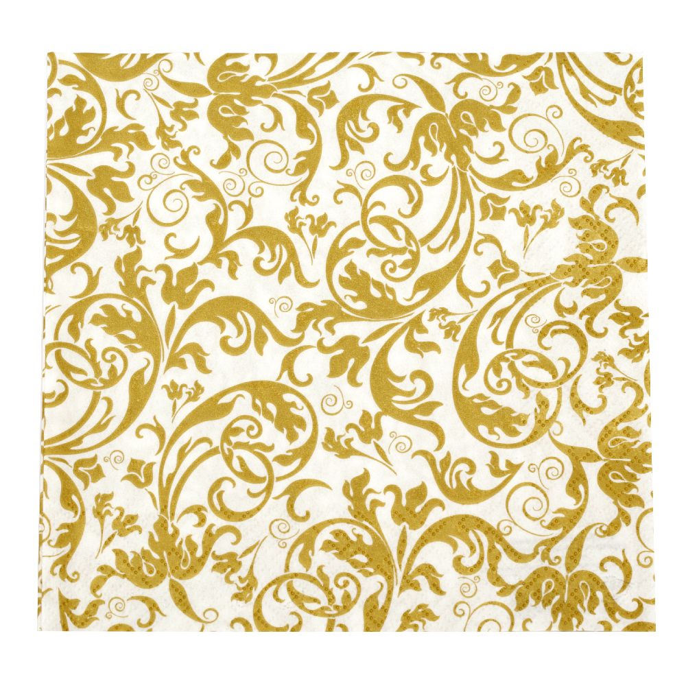 Napkin HOME FASHION for decoupage33x33 cm three-layer Arabesque gold -1 piece
