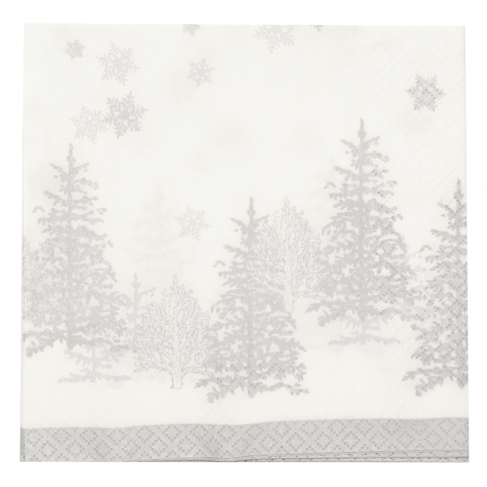 Napkin HOME FASHION for decoupage33x33 cm three-layer Trees and Snowflakes -1 piece