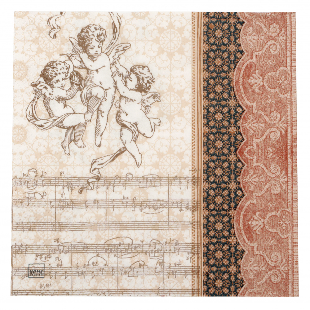 3-Ply Decorative Napkin for Decoupage HOME FASHION / Orchestra of Angels / 33x33 cm - 1 piece
