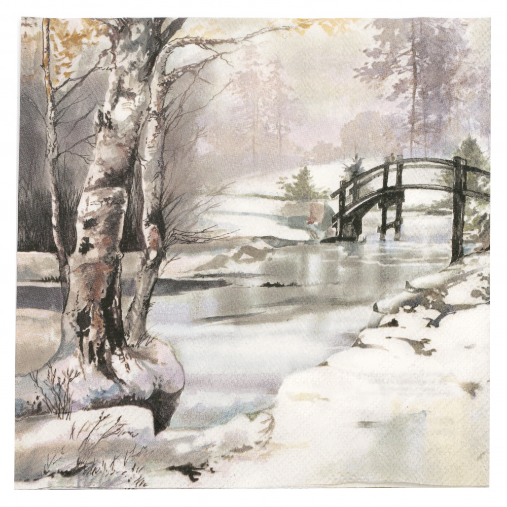 3-Ply Art Napkin for Decoupage AMBIENTE / It is Wintertime / 33x33 cm - 1 piece
