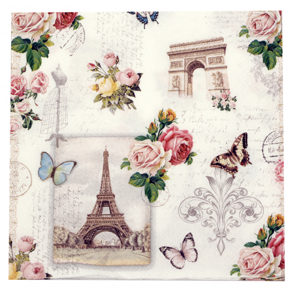 Decoupage napkin Ambiente 33x33 cm three-layer Paris Monuments -1 piece