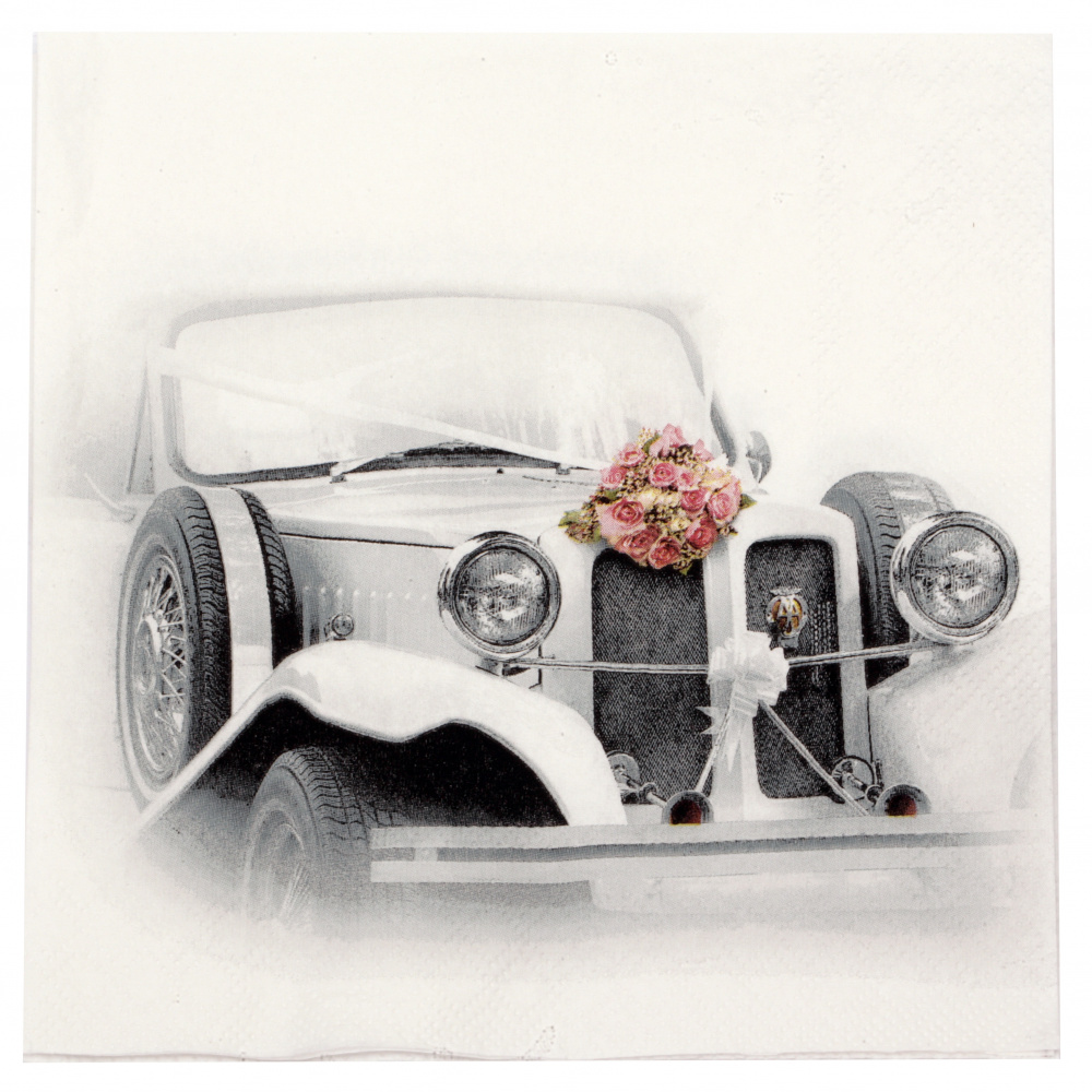 Decoupage napkin Ambiente 33x33 cm three-layer Wedding Car -1 piece