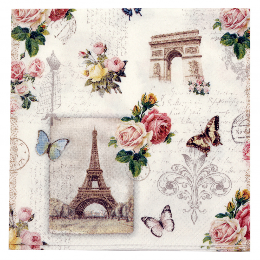 Decoupage napkin Ambiente 25x25 cm three-layer Paris Monuments -1 piece
