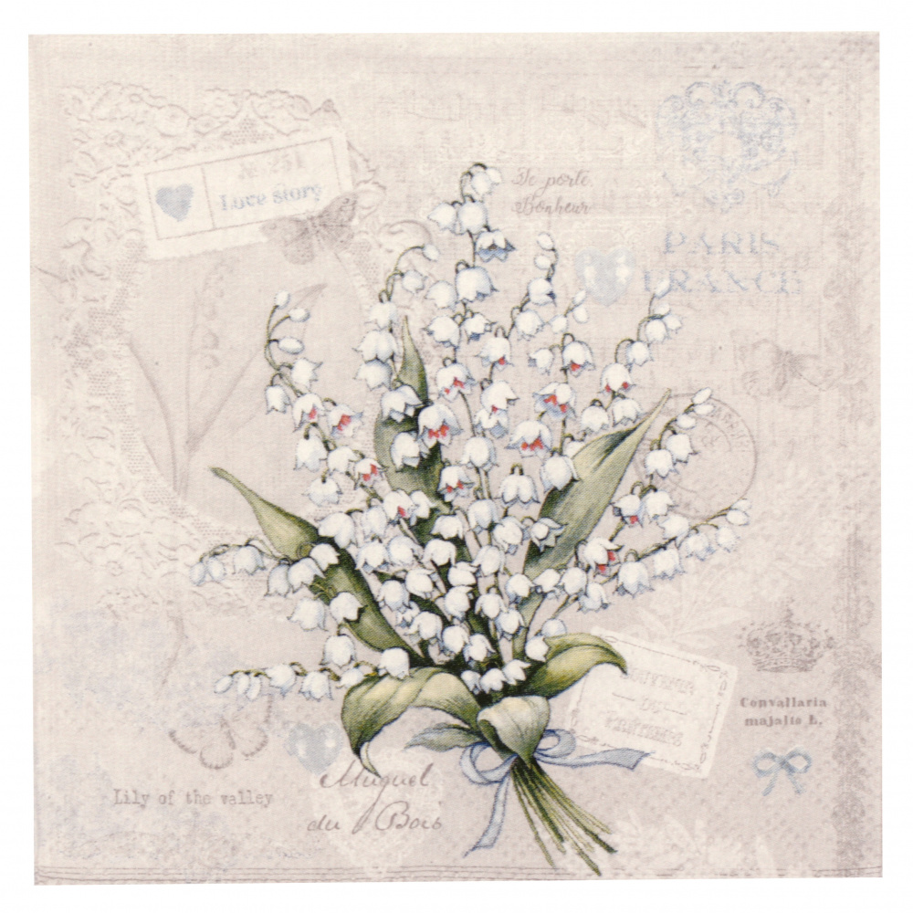 Decoupage napkin Ambiente 25x25 cm three-layer Lily of the valley -1 piece