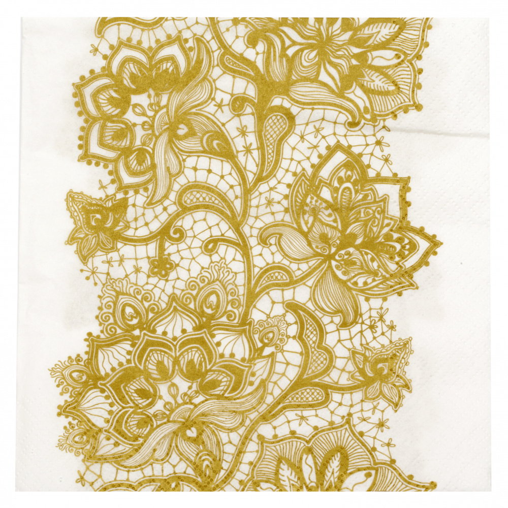 3-Ply Decorative Napkin for Decoupage AMBIENTE / Gloria Gold / 33x33 cm - 1 piece