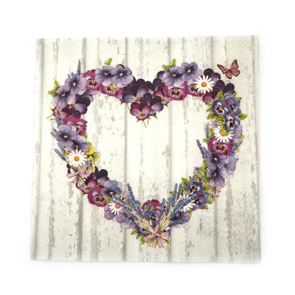 Napkin for decoupage Ambiente 33x33 cm three-layer Purple Heart - 1 piece