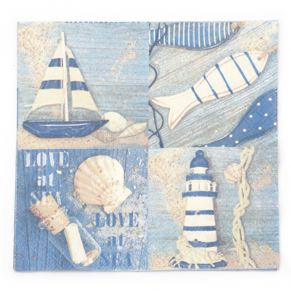 Decoupage napkin Ambiente 33x33 cm three-layer Love at Sea - 1 piece