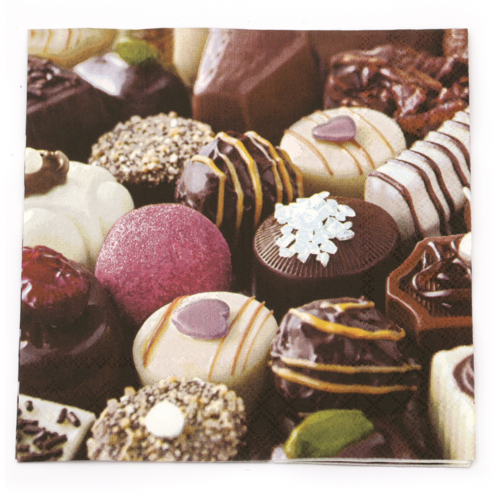 Napkin for decoupage Ambiente 33x33 cm three-layer Luxury Chocolates - 1 piece