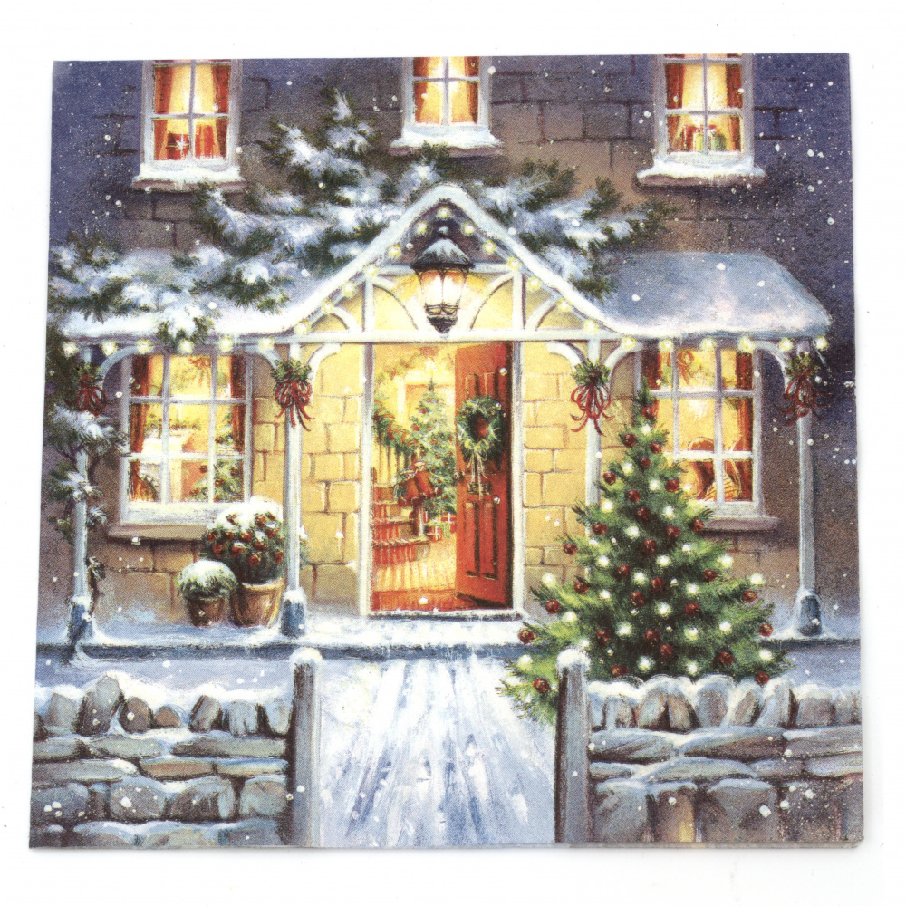 Χαρτοπετσέτα ti-flair 33x33 cm τριών στρώσεων Welcome Home at Christmas -1 τεμάχιο