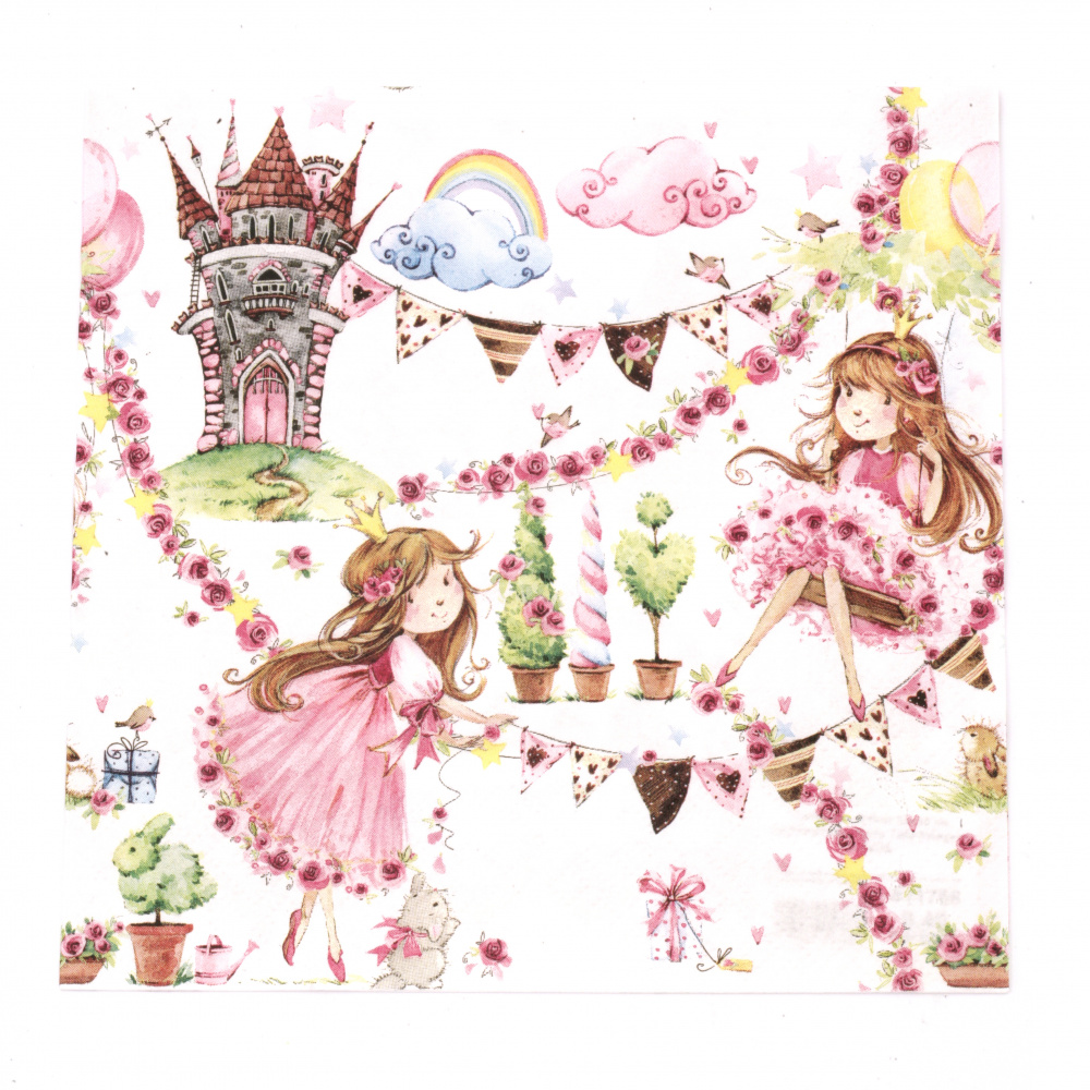 Χαρτοπετσέτα ti-flair 33x33 cm τριών στρώσεων Fairy Tale Princess -1 τεμάχιο