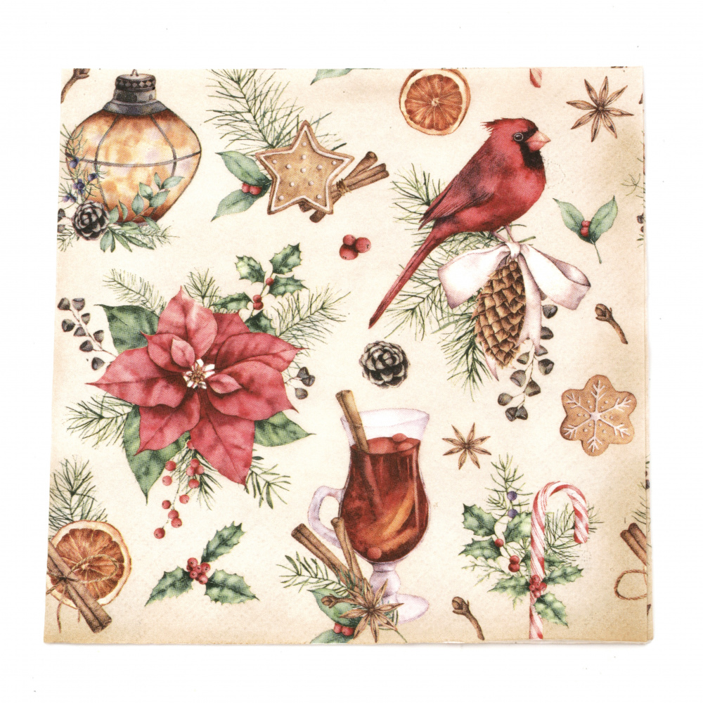 Napkin for Decoupage Ti-flair 33x33 cm three-layer Mulled Wine and Gingerbread - 1 piece
