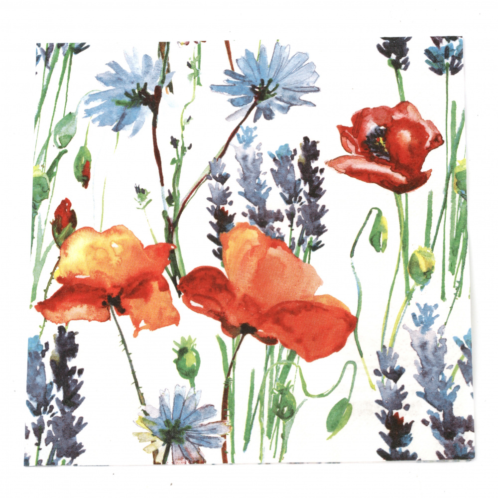 Χαρτοπετσέτα ti-flair 33x33 cm τριών στρώσεων Wild Summer Flowers -1 τεμάχιο
