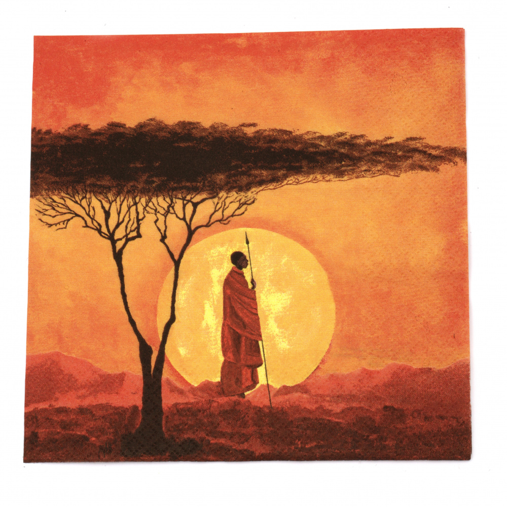 Χαρτοπετσέτα ti-flair 33x33 cm τριών στρώσεων African Sunset -1 τεμάχιο