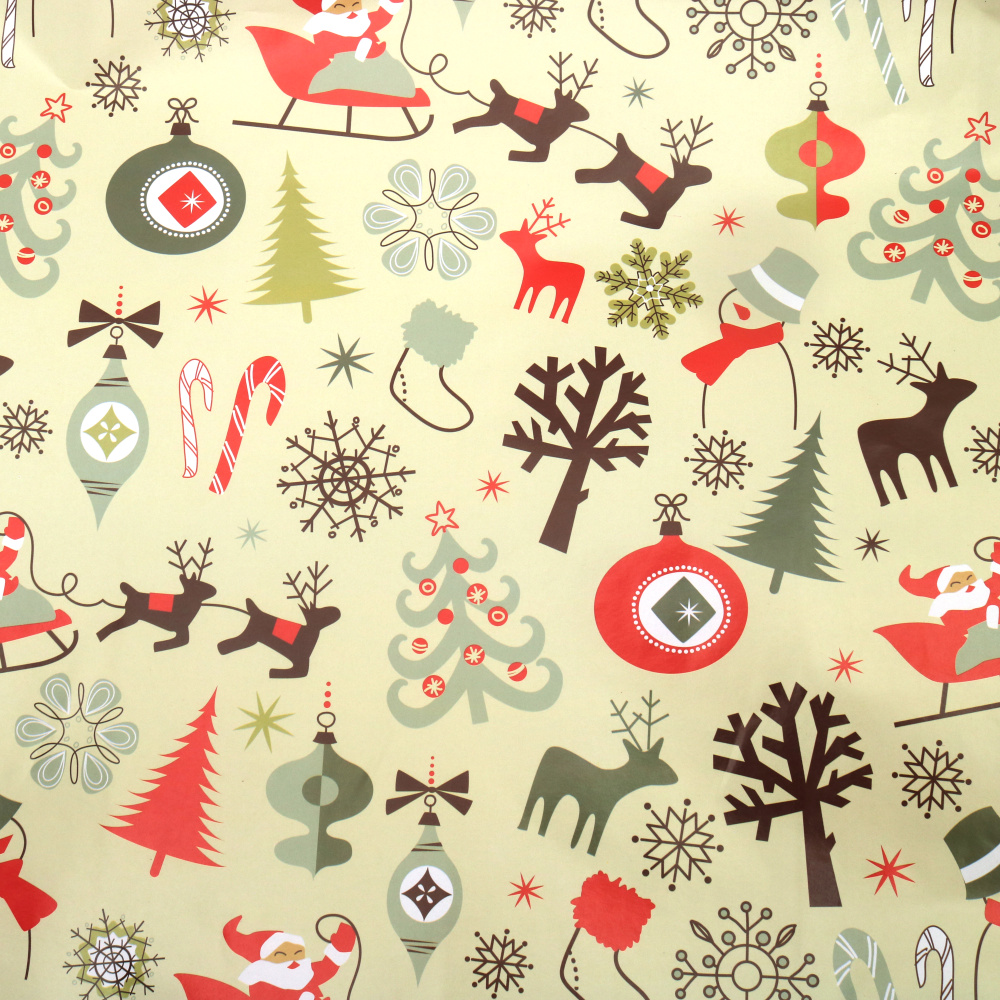 Hartie de ambalat 510x750 mm Moș Craciun cu un sac albastru