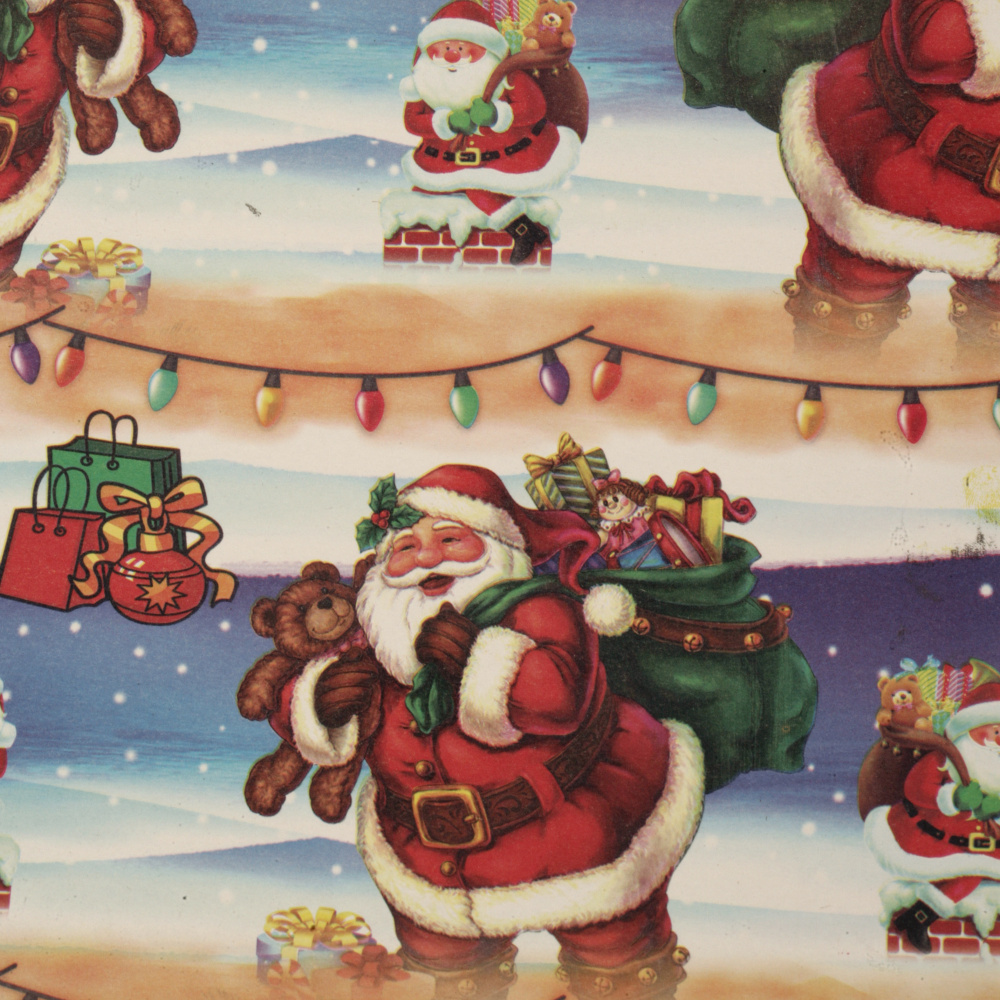 Christmas Wrapping Paper 510x750 mm Santa Claus and Christmas lights