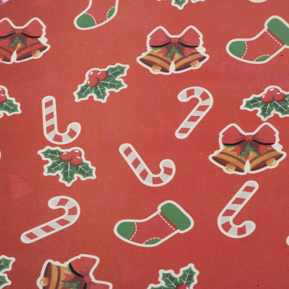 Wrapping Paper / Christmas Motifs / 510x750 mm / Red