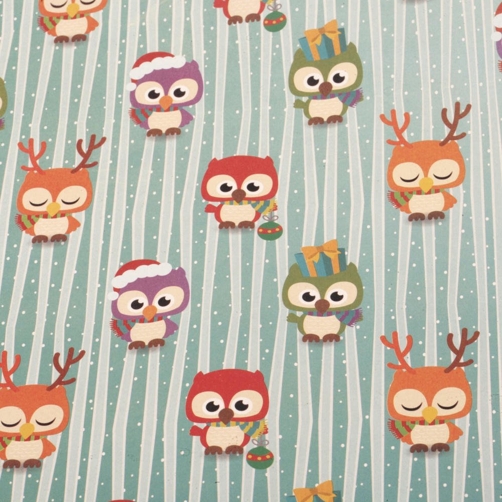 Wrapping Paper / Christmas Owls / 510x750 mm 