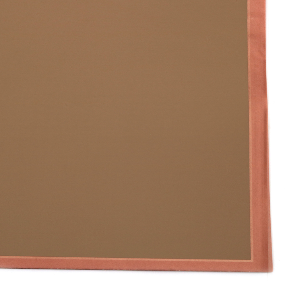 Matte cellophane for packaging and decoration with edging, 58x58 cm, color brown - 20 sheets