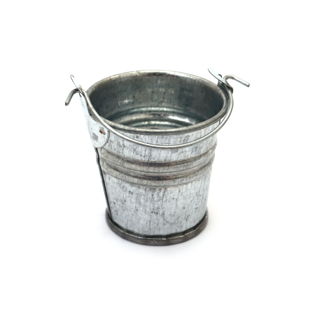 Găleată metalică pentru decor 40x40x30 mm