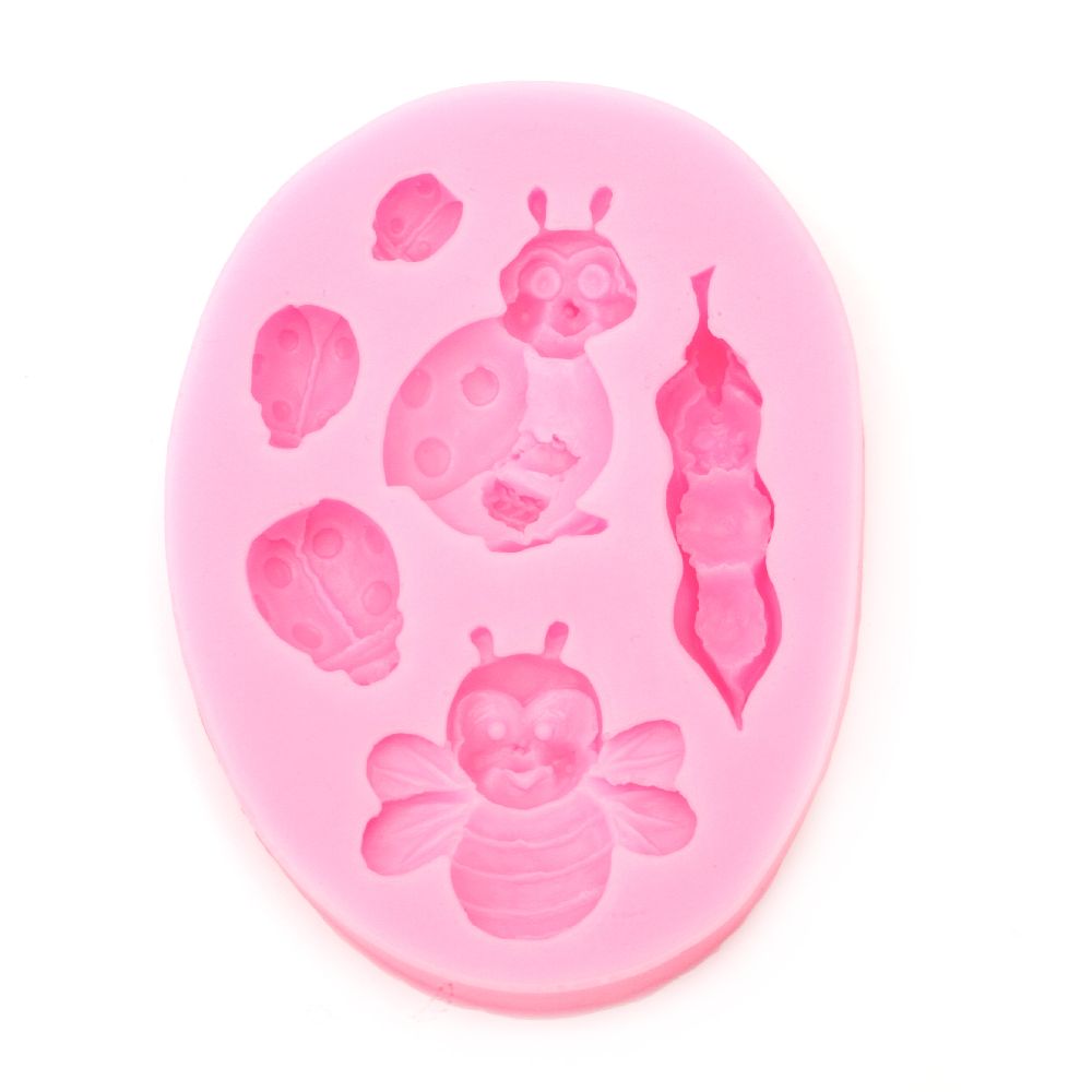 Silicone Mold Ladybirds, 73x99x11mm 
