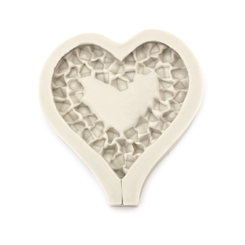 Silicone mold /shape/ 108x115x16 mm heart