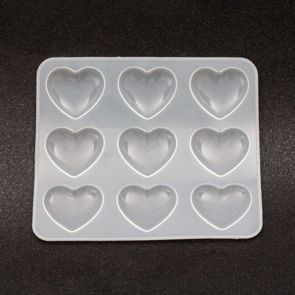 Silicone mold /shape/ 198x173x7 mm Hearts