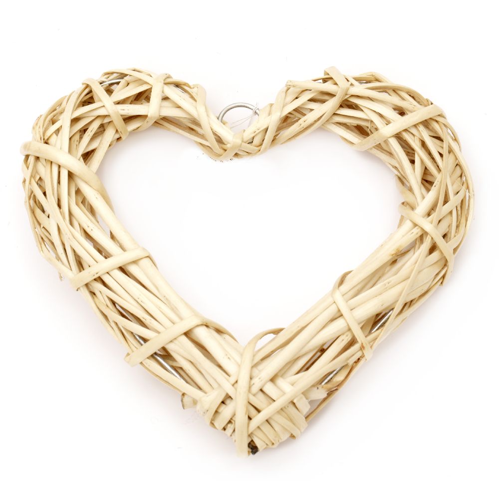 Rattan heart for decoration 200x190x30 mm