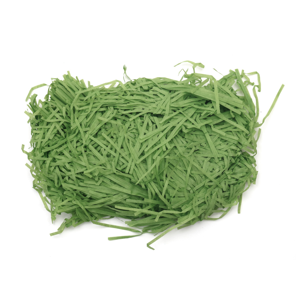 Paper grass for Easter party decoration, color light green - 50 grams