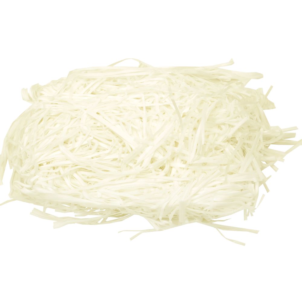 Paper grass for gift decor, scarpbooking, color pale yellow - 50 grams
