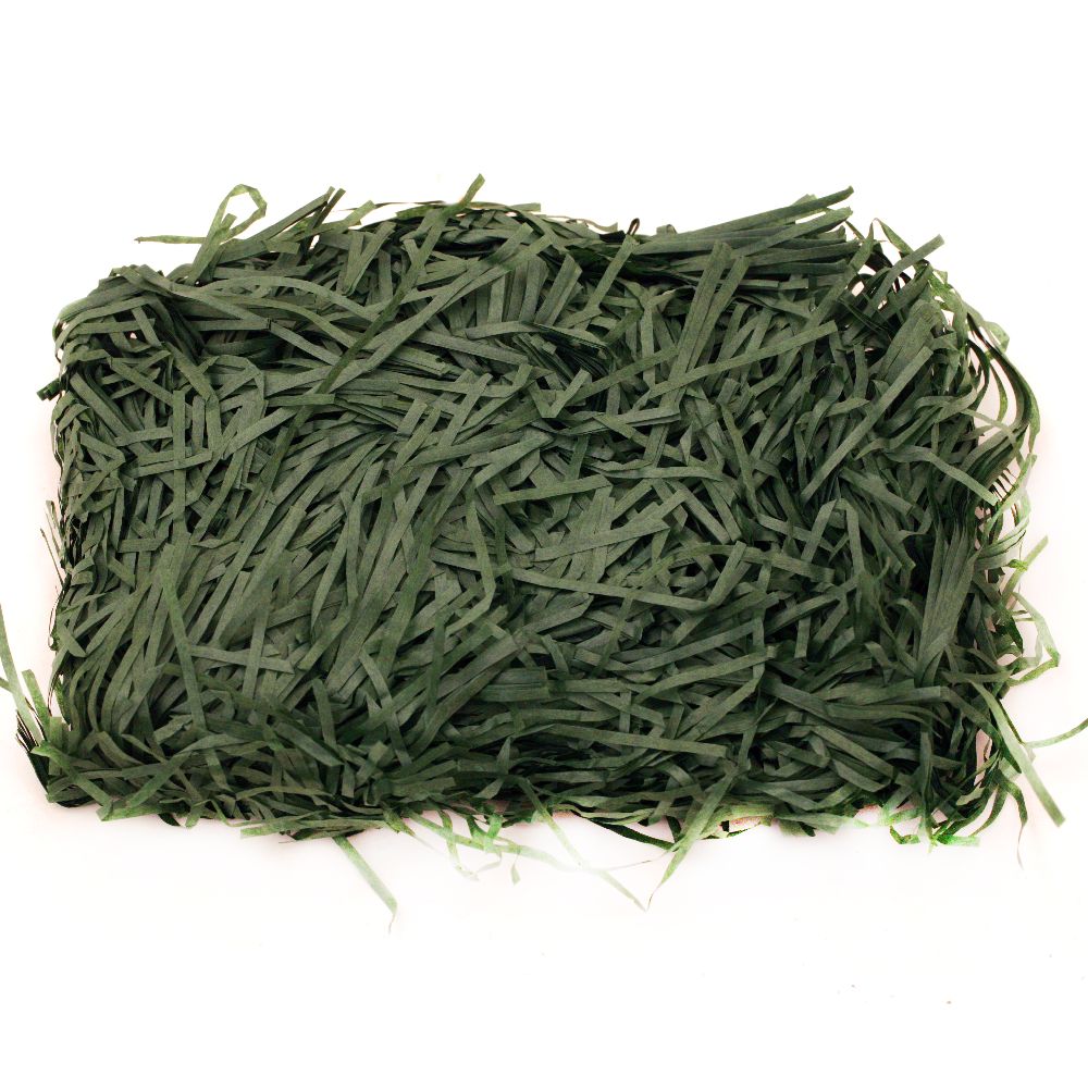 Paper Grass in Dark Green Color - 50 Grams