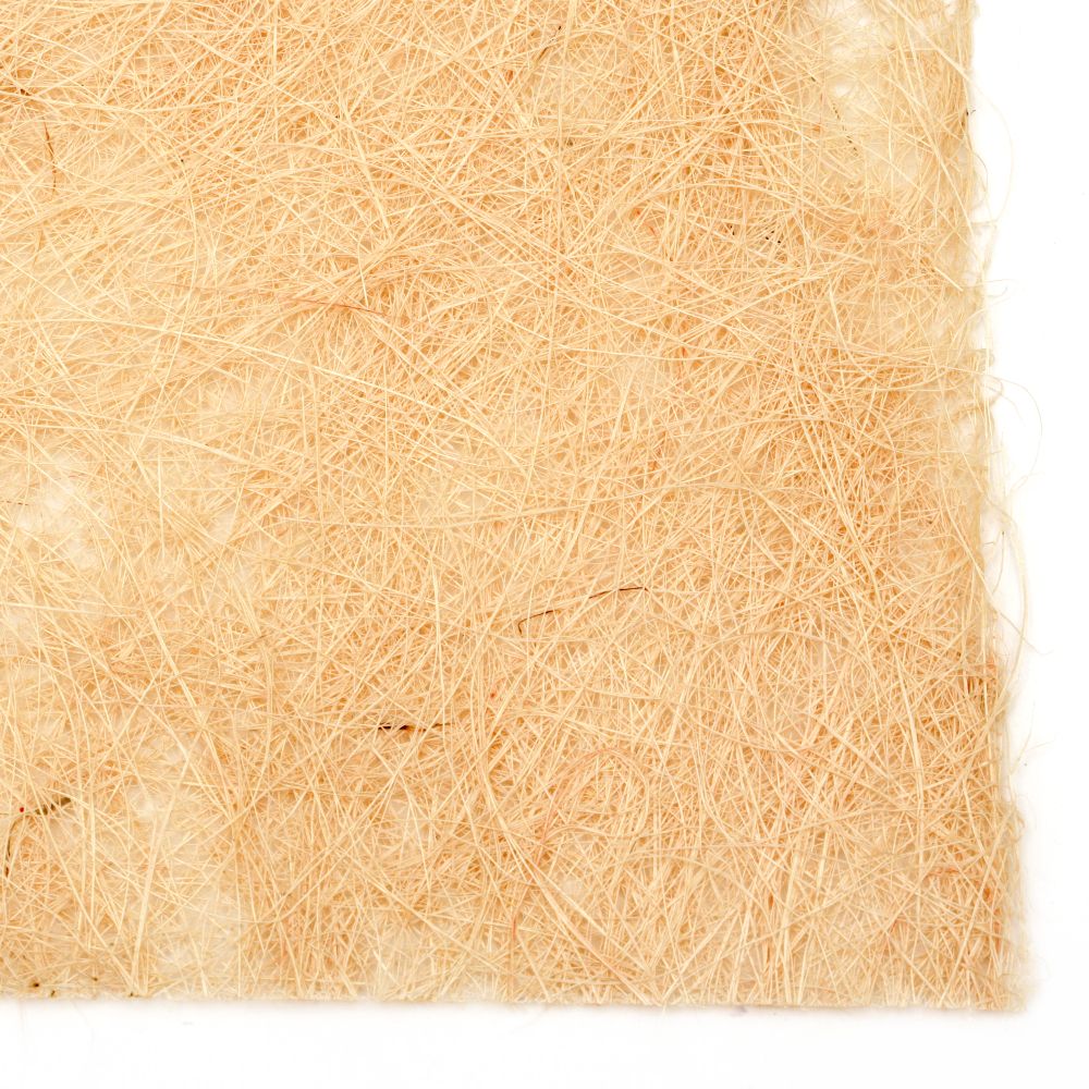 Pressed artificial coconut grass for craft projects, A4 peach color
