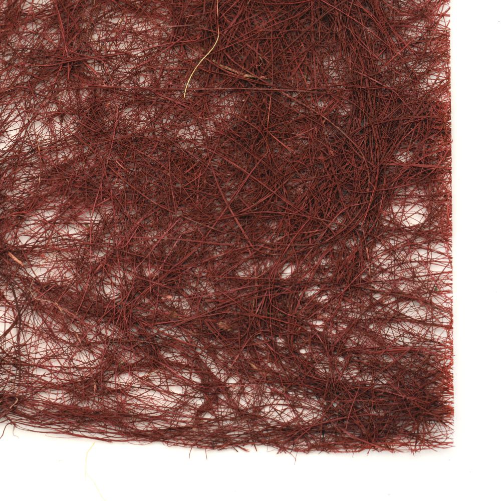 Artificial pressed coconut grass for handicraft projects, A4 color burgundy