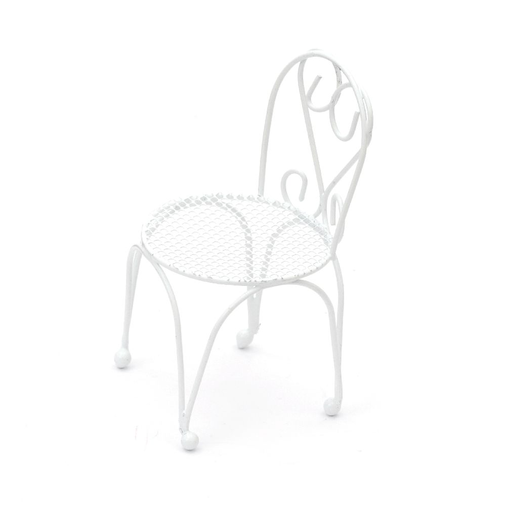 Metal Chair, 60x55x110 mm, White Color