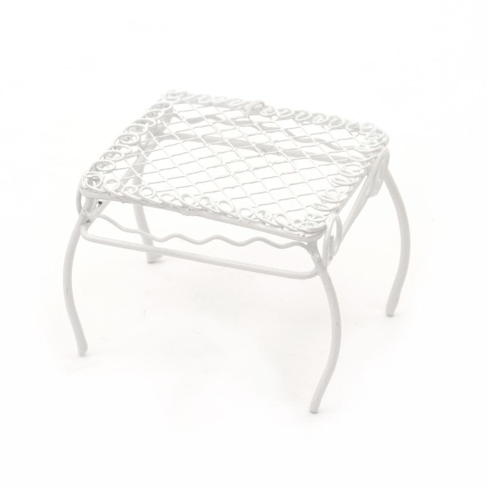 Metal table for decoracion 60x55x60 mm color white