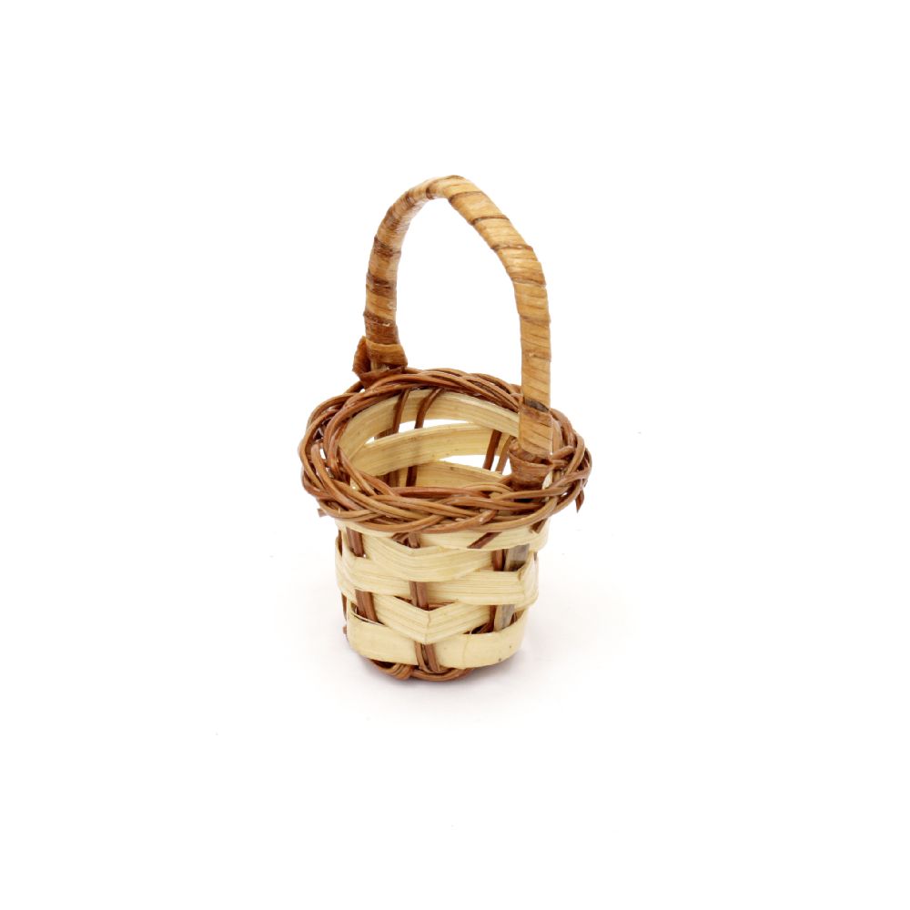Handmade Wooden Basket  28x47x70 mm beige