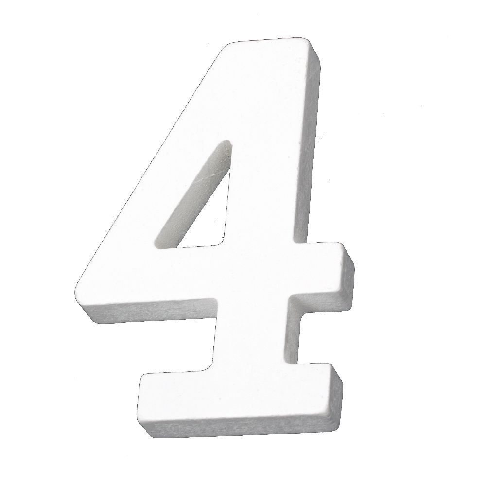 Number "4" from wood  110x72x12 mm - white Decoupage Scrapbooking Gifts Decoration