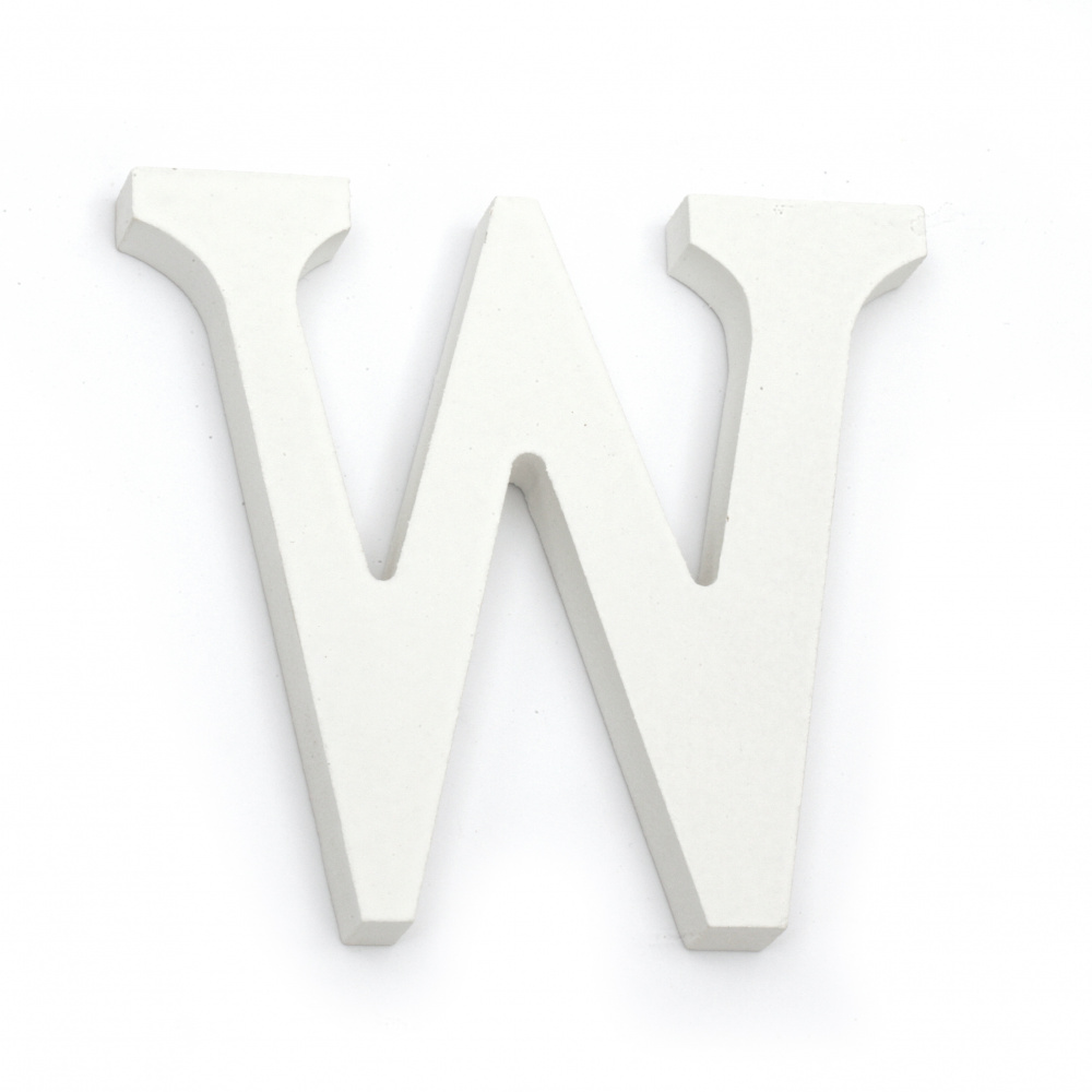 Letter wood "W" 110x180x12 mm - white,Decoupage Scrapbooking Gifts Decoration