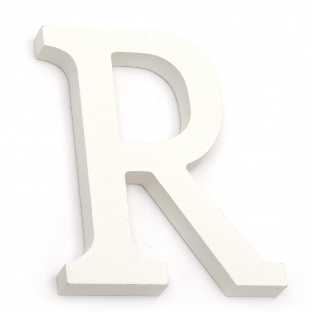 Letter wood "R" 110x90x12 mm - white,Decoupage Scrapbooking Gifts Decoration