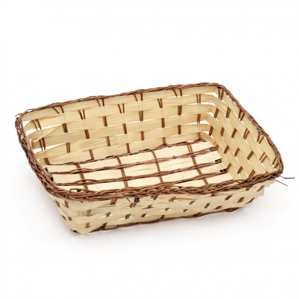 Knitted basket  230x170x60 mm beige color