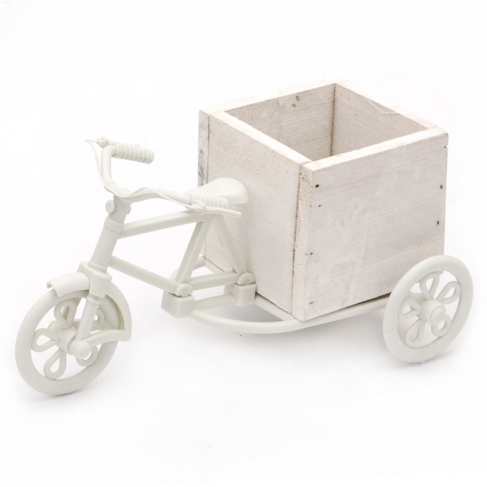 Ποδήλατο, πλαστικό διακοσμητικό 105x125x210 mm με ξύλινη καφάσι 80x75 mm